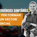 Tècnic en Emergències Sanitàries amb uniforme, en una creativitat d’AulaCat sobre una professió essencial.